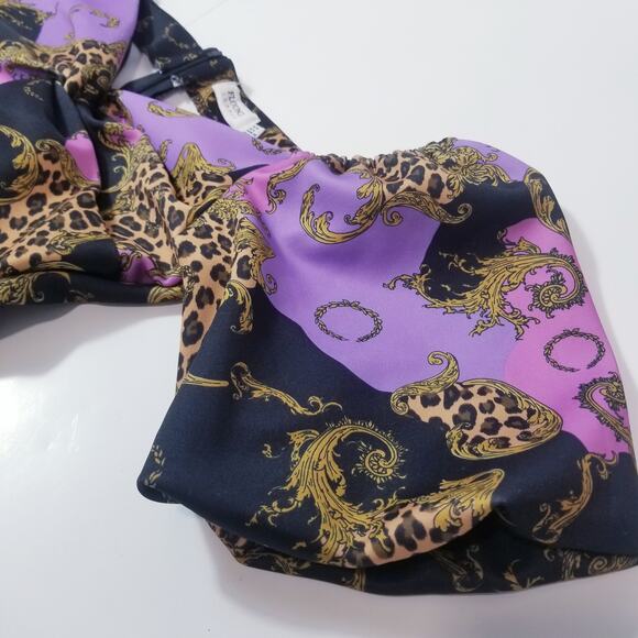 Flounce London Off Shoulder Midriff Bodycon Dress Puff Sleeves - Picture 10 of 14